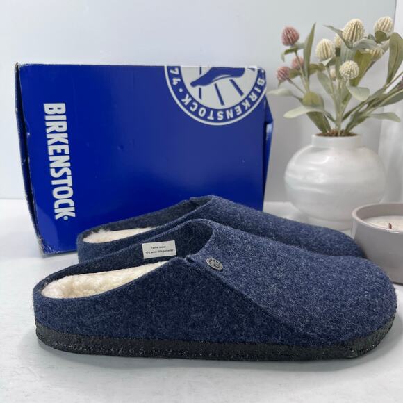 Birkenstock Zermatt Rivet Felted Wool Mule Dark Blue Men 10/EU43 Tried On - Picture 1 of 9